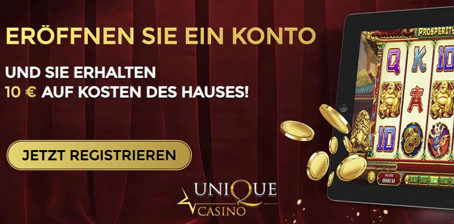 10 Euro kostenlos im Unique Casino (keine Einzahlung erforderlich)