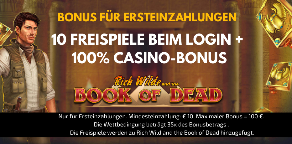 10 Freispiele bei Book of Dead - Trada Casino (keine Einzahlung erforderlich)