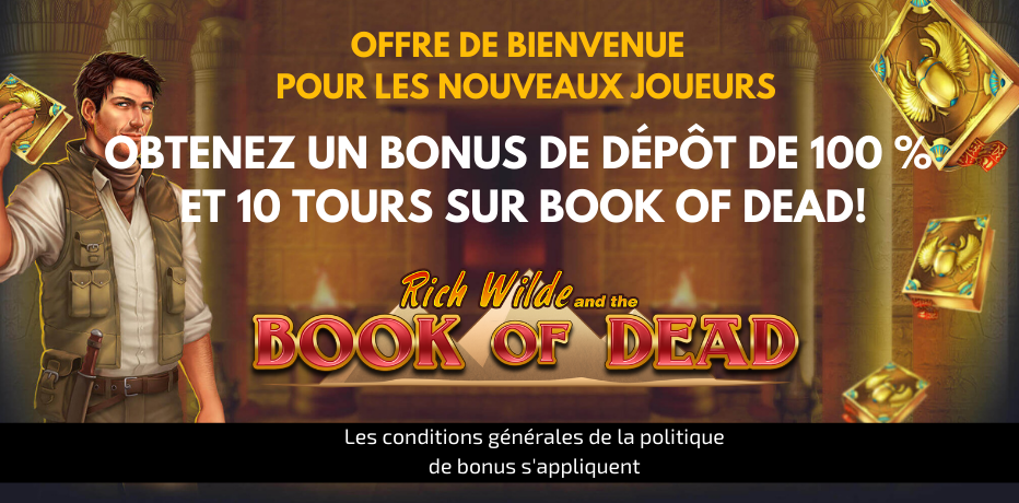 10 Tours Gratuits Book of Dead - Trada Casino (aucun dépôt nécessaire)