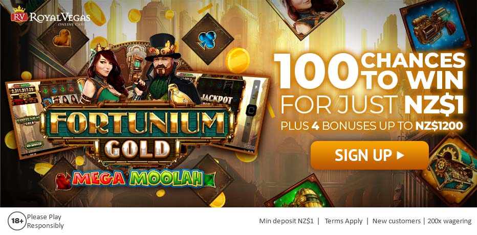 100 Free spins Mega Moolah Fortunium Gold Royal vegas