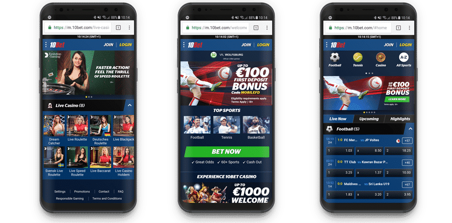 10Bet Mobile Kasyno i zakłady sportowe (na żywo)