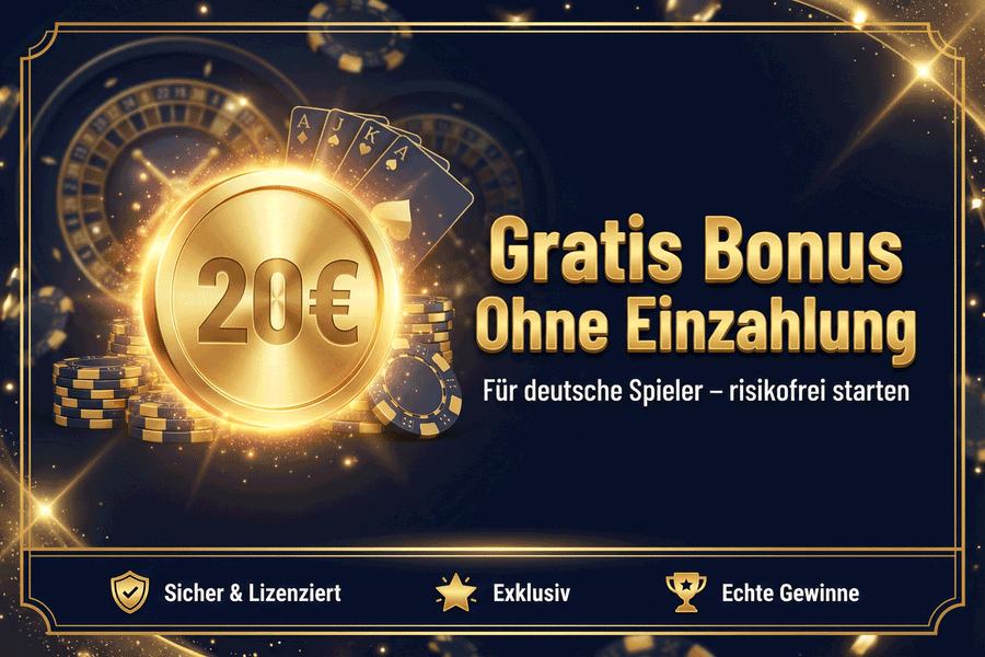 20 Euro Bonus ohne Einzahlung – Anmelden und risikofrei spielen