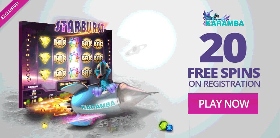 20 gratis spins på Starburst hos Karamba Casino