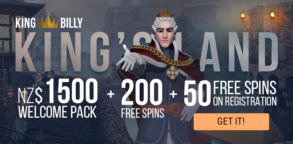 King Billy Welcome Bonus 200% up to NZ$1500 + 200 free spins