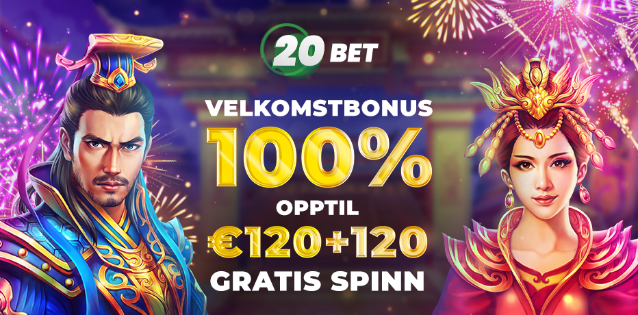 20Bet Casino - 120 gratisspinn + 100% i bonus