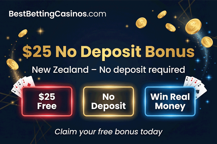 Enjoy $25 free no deposit at these secure Kiwi casinos
