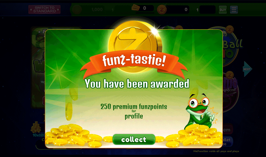 Get 250 Free Premium Funzpoints for finishing your profile