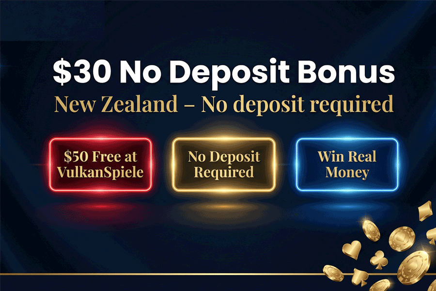 Receive $30 free no deposit at these reliable Kiwi casinos