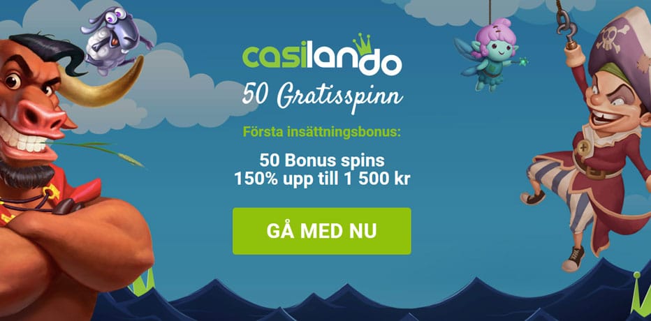 50 Free Spins utan insättning på Casilando!