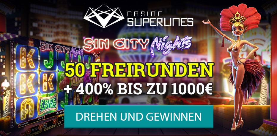 50 Freispiele beim Casino Superlines (BetSoft Games)