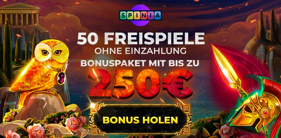 50 Freispiele im Spinia Casino The golden owl of athena keine Einzahlung erforderlich