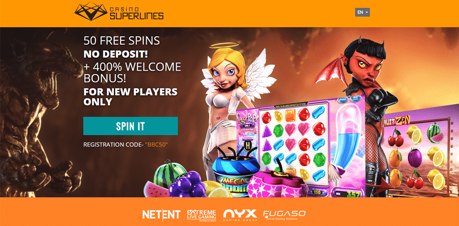50 No Deposit Free Spins at Casino Superlines