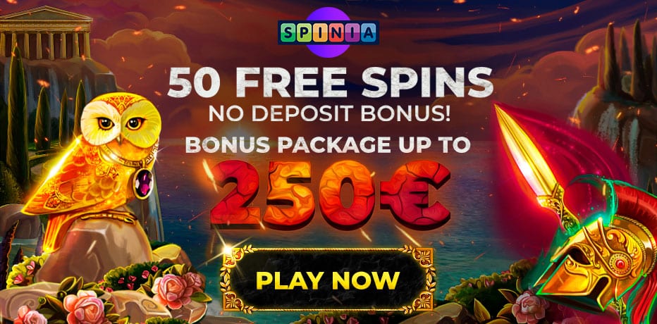 Receive 50 no deposit free spins at Spinia Casino