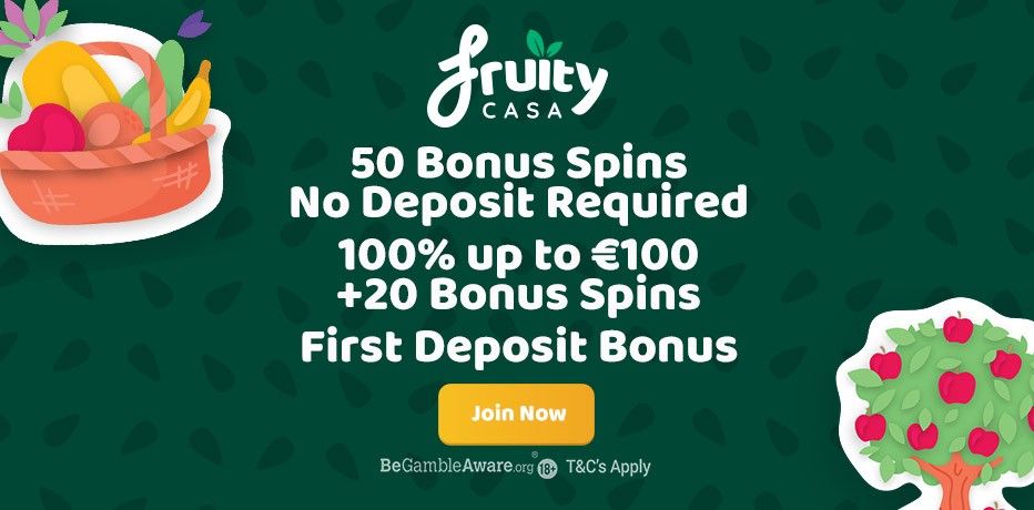 Get 50 No Deposit Free Spins on the Book of Dead at Fruitycasa