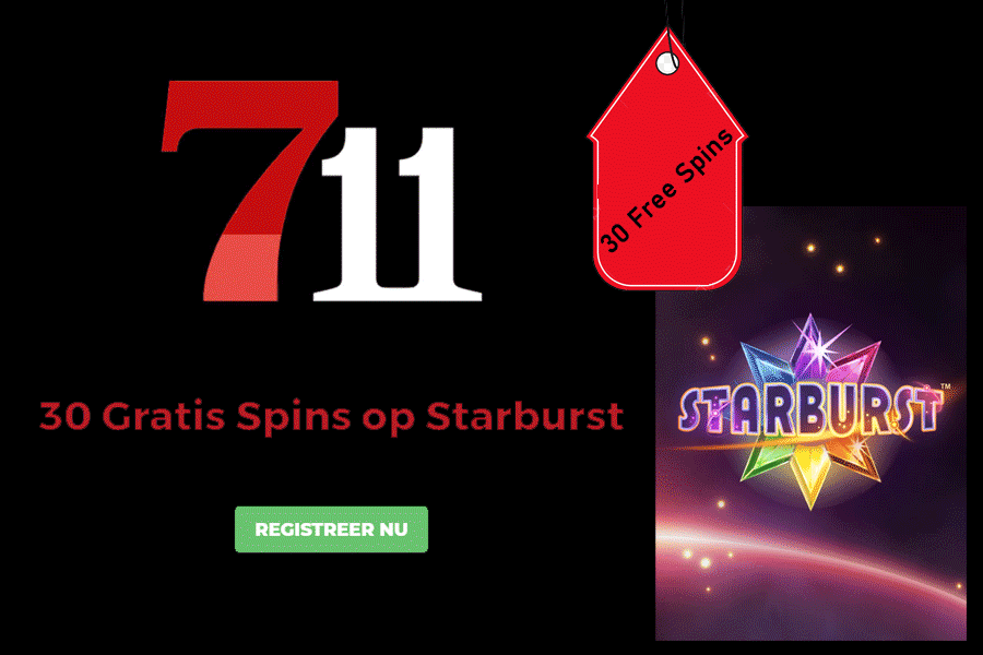 Claim de 711 Casino no-deposit bonus voor het Starburst slot