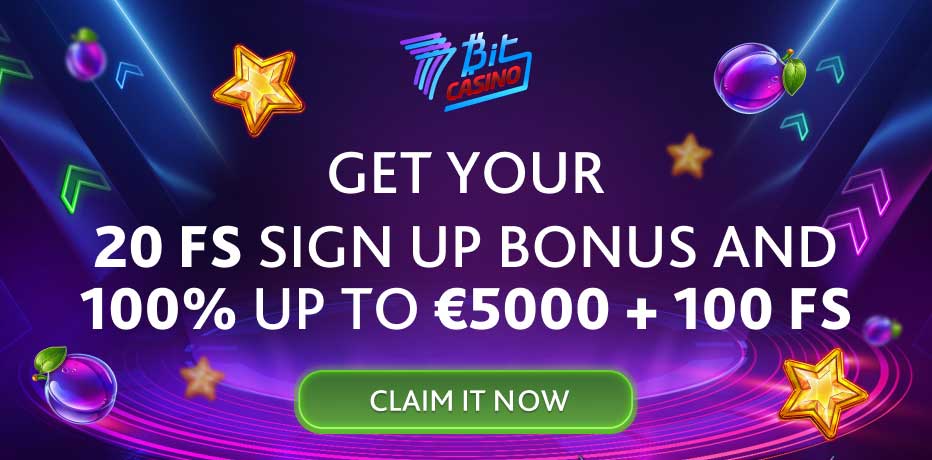 7BitCasino No Deposit Bonus - 20 Free Spins on Registration