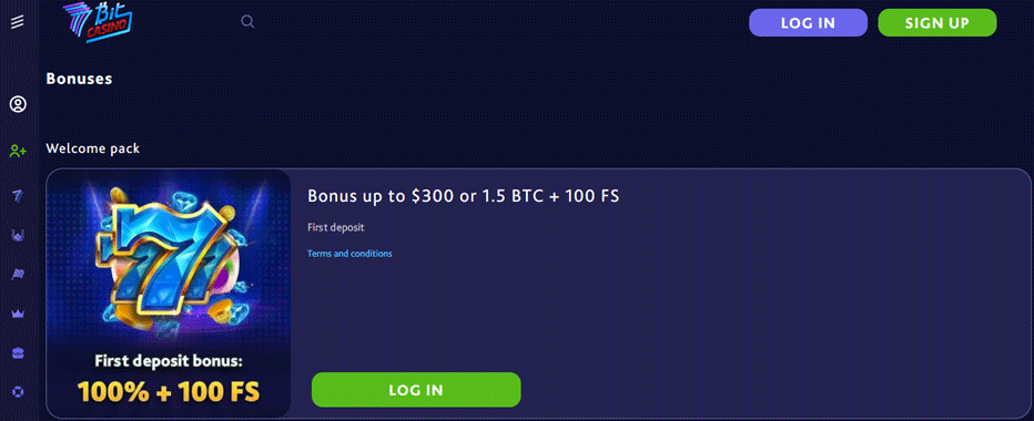 7Bit Casino first deposit bonus code