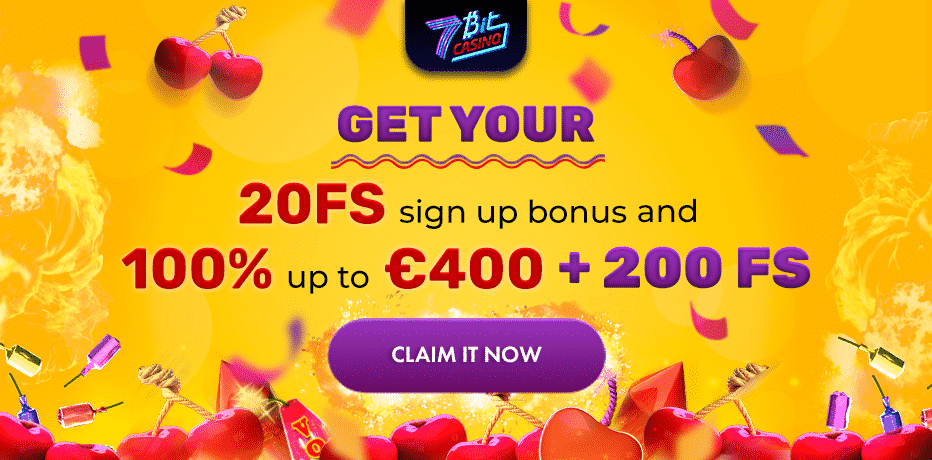 7Bit Casino Welcome Bonus 300% up to 4BTC or €400