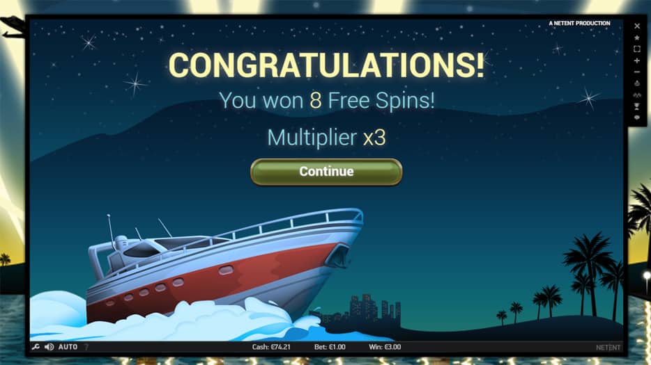 8 Free Spins med en x3 Multiplikator