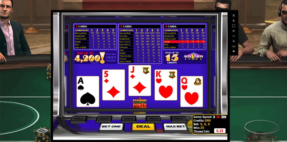 Ess og ansikter Video Poker