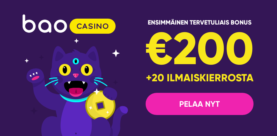 Bao Casino Bonusarvostelu - 20 Ilmaiskierrosta + 200€ Bonus