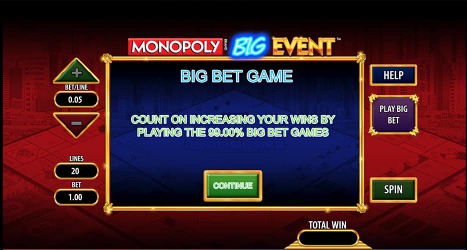 Monopoly Big Event; 99,00% RTP