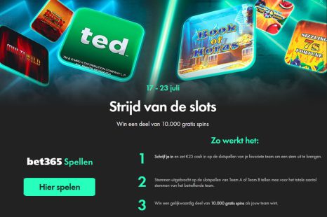 Strijd van de Slots: win tot 10.000 gratis spins bij Bet365