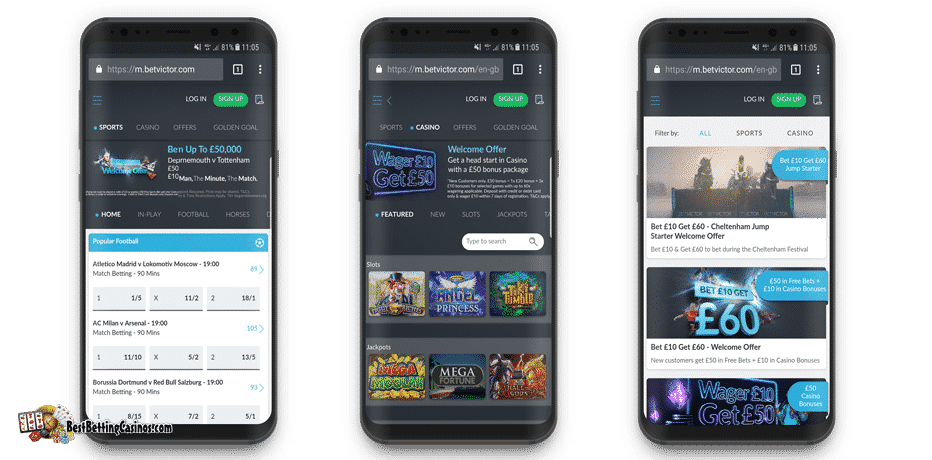 BetVictor Mobile Sportsbook and (Live) Casino