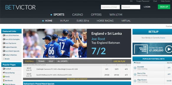 Homepage of BetVictor Online Casino Homepage of BetVictor Online Casino