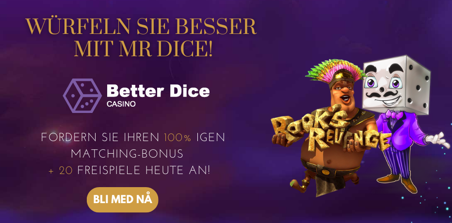 Better Dice-Bonus-Review - 20 Freispiele + 100% Bonus bis zu €3.500