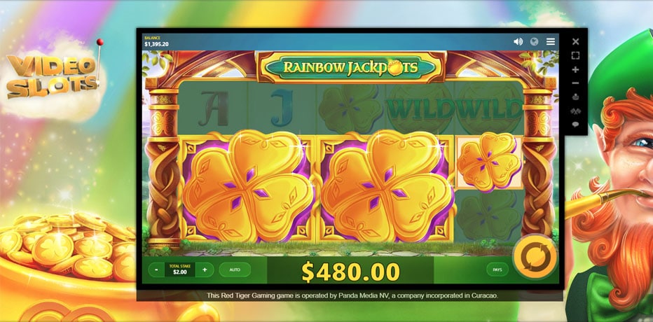 Big Win on the Rainbow Jackpots Video Slot