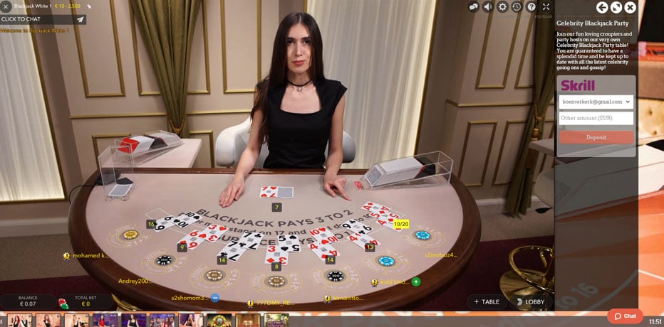 Blackjack bord på LeoVegas