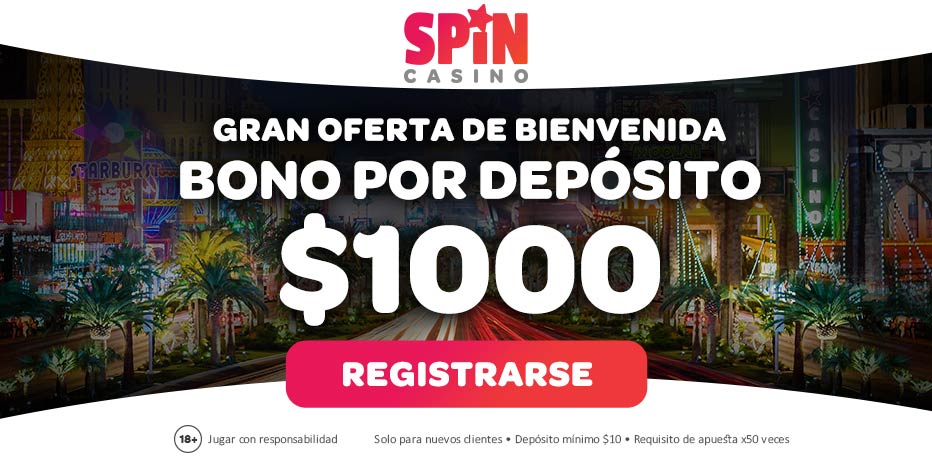 Bono de bienvenida de Spin Casino mexico