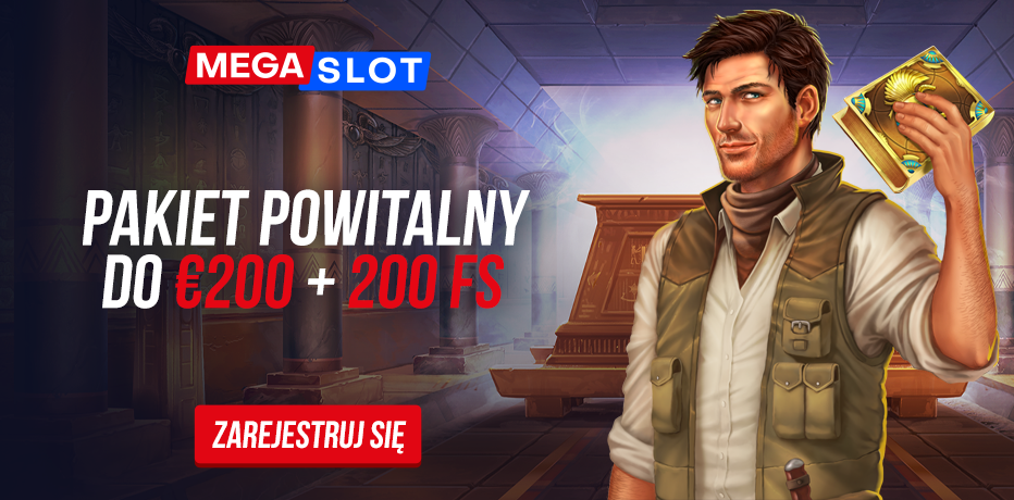 Bonus MegaSlot - 200 Darmowych Spinów + Bonus €200