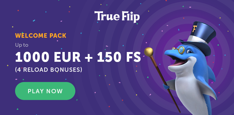 Bonus w True Flip Casino - Zbierz €1.000,- + 150 Darmowych spinów