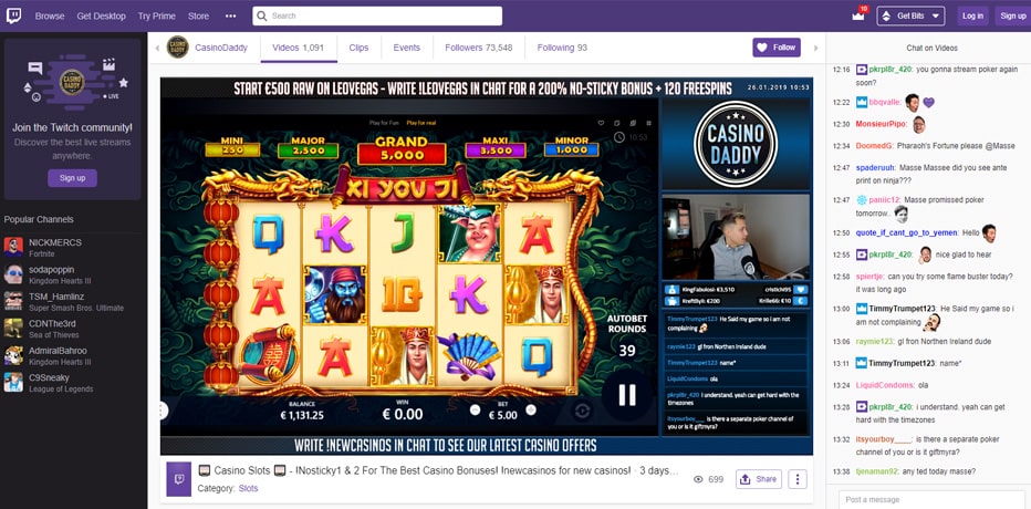 Casino Daddy Online Casino Streamer