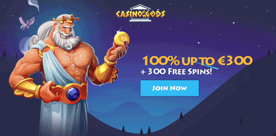 Casino Gods Bonusarvostelu - 300 Ilmaiskierrosta + 300€ Bonus