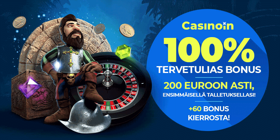 Casinoin - 60 Ilmaiskierrosta + 100% Bonus