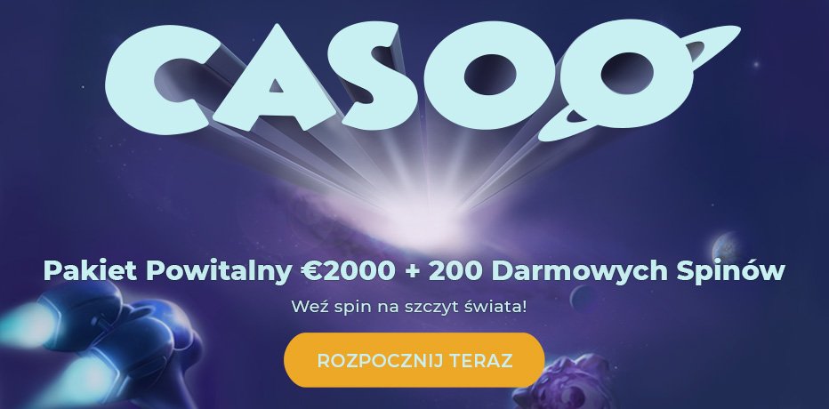 Casoo Casino Bonus - 200 Darmowych spinów + €2.000, - Bonus