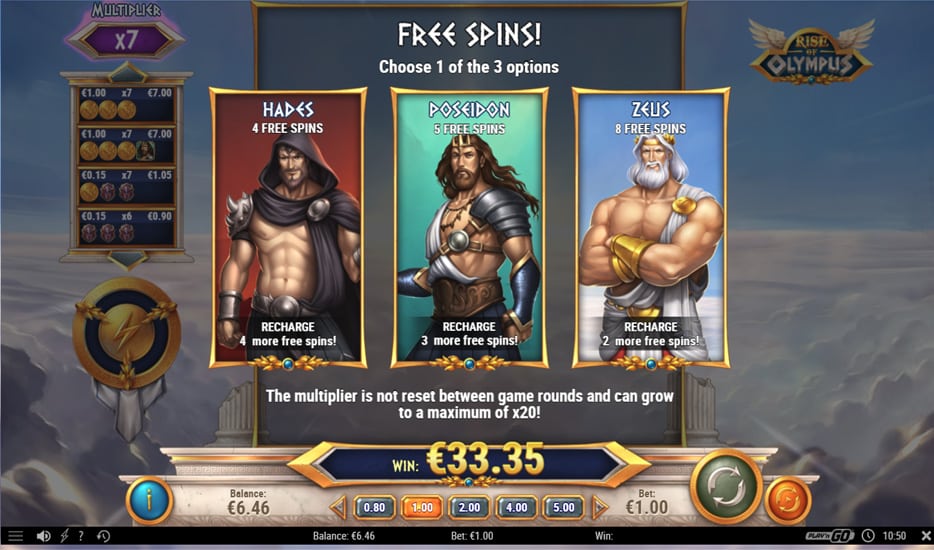 Free Spins Bonus with an increasing multiplier