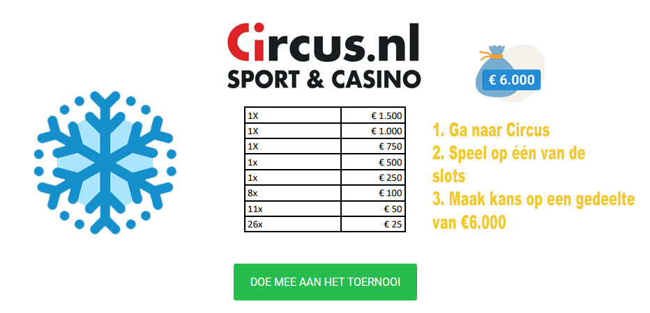 Beleef de Winterse Spanning met het €6.000 Winter Toernooi van Circus Casino!