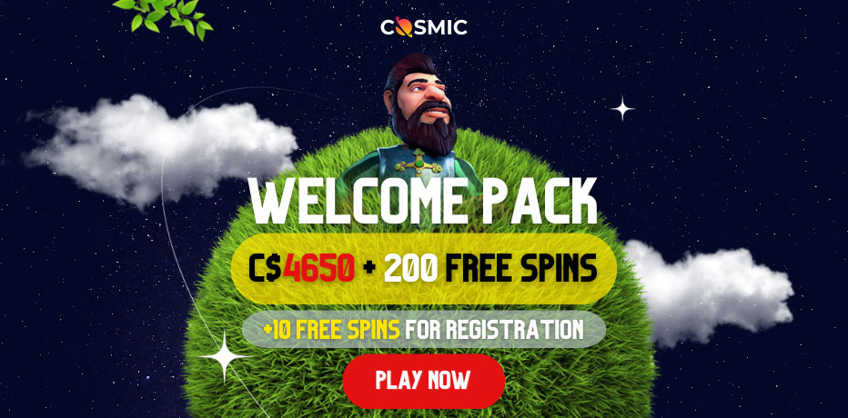 CosmicSlot Casino No Deposit Bonus - 10 Free Spins No Deposit + C$4650 Bonus