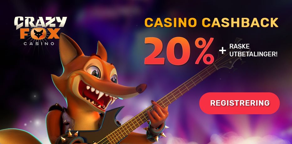 CrazyFox Casino - Få 20% cashback hver dag
