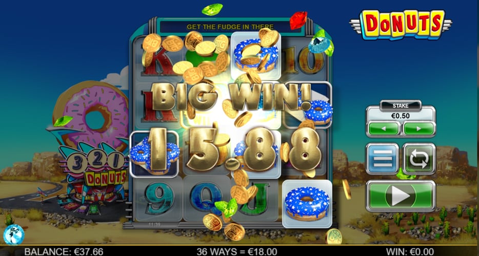 Donuts Video Slot - Big Win