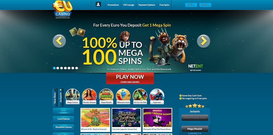 EUCasino Welcome Bonus