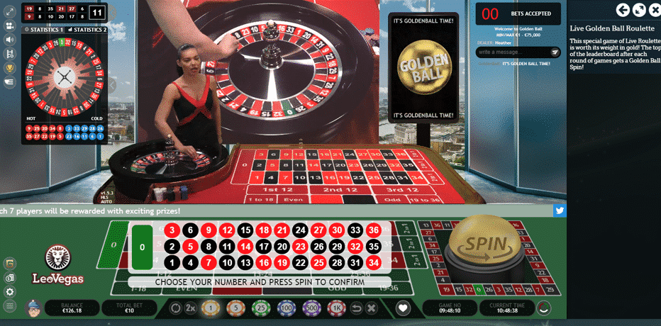 Golden Ball Roulette bij LeoVegas Casino