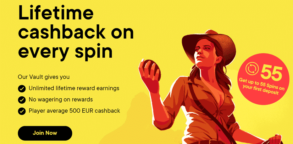 Fortune Legends Casino Bonus - 55 Rondspeelvrije Spins + Cashback op elke spin!