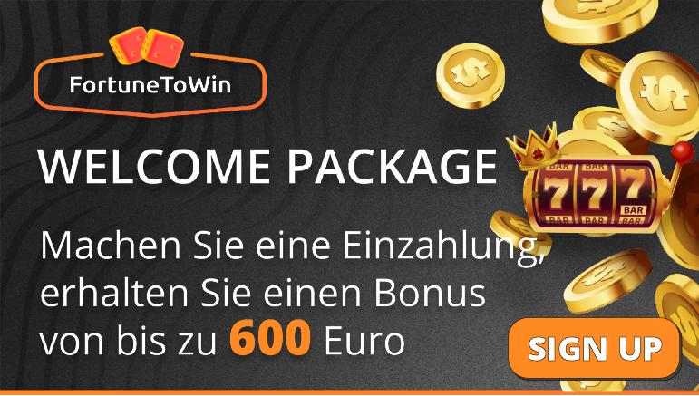 FortuneToWin Casino - 50 Freispiele + 100% Bonus bis zu €200