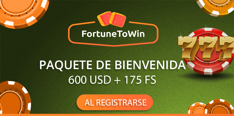 FortuneToWin Casino - 50 Giros Gratis + 100% bono hasta $200