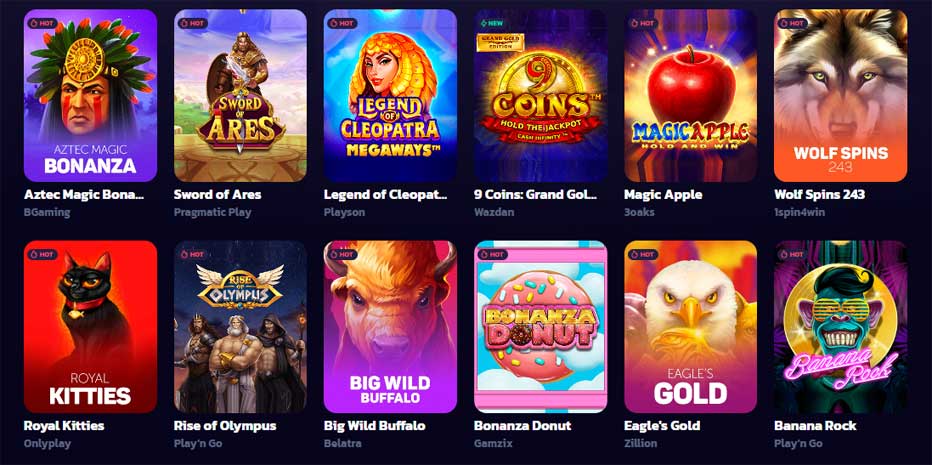 Variétés de jeux chez 21Bit Casino